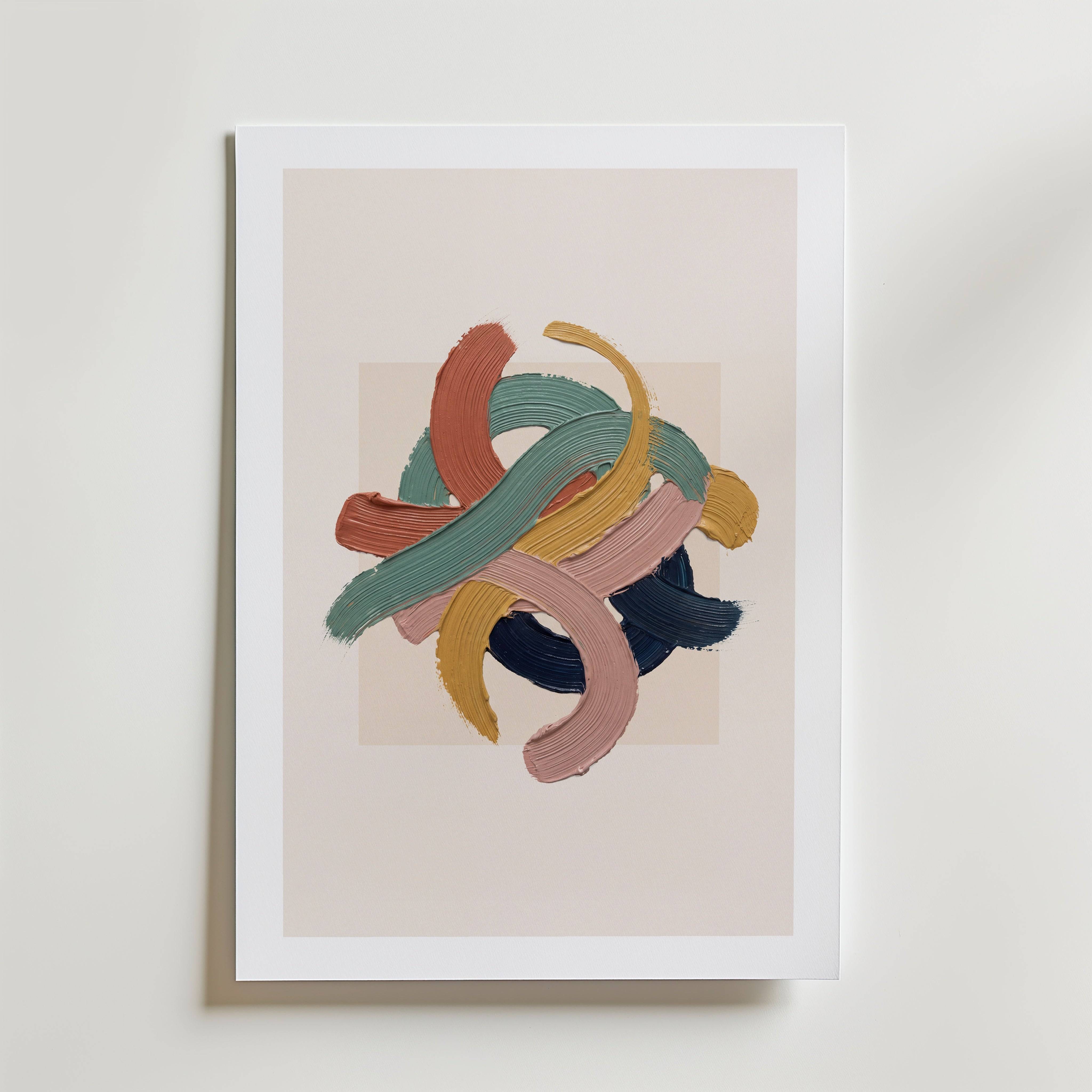 Carnival Ribbons Poster - Fine Art Poster 100x140 cm Med passepartout
