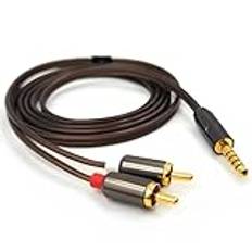 Earmax 6N OCC 2,5 mm 4,4 mm 3,5 mm till 2 RCA balanserad kabel 2,0 m kompatibel med telefon, PC, TV, ljudspelare, effektförstärkare