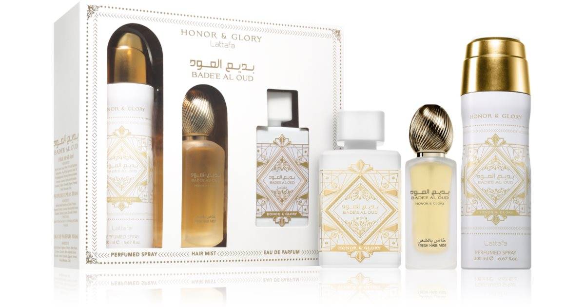Lattafa Badee Al Oud Honor & Glory Unisex presentset 3 delar