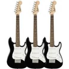 Squier Mini Stratocaster 3/4 Size Black Pack of 3