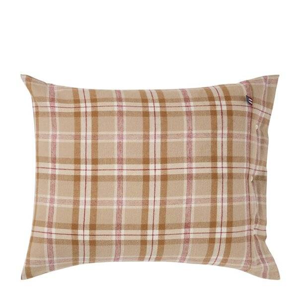 Lexington - Örngott 50x60 cm bomullsflanell rutigt fudge/beige/fig