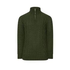BadRhino Big & Tall BadRhino Big & Tall Green Cable Half Zip Knitted Jumper