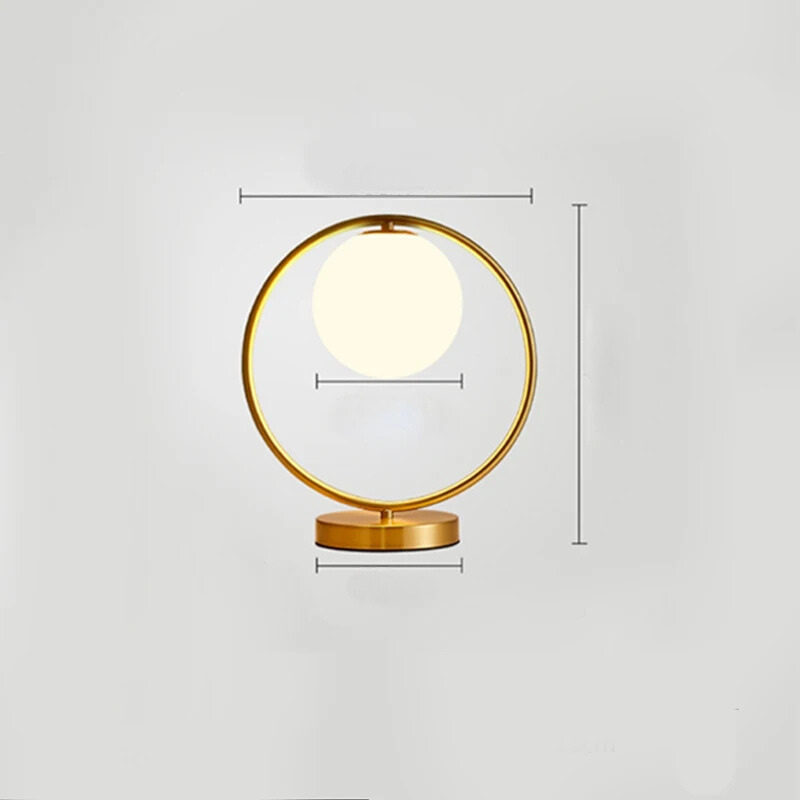 LuxeAura - Elegant Bordslampa med Ringdesign för varje Interiör - Varm vit / 12 cm x 28 cm