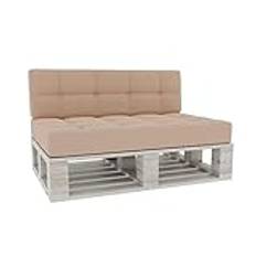 Gutekissen Palettkuddar Sittkuddar Ryggkuddar Euro Pallkudde Pallettsoffa PFG (Set (Sittdyna 120x80 +Ryggdyna 120x40 Beige)