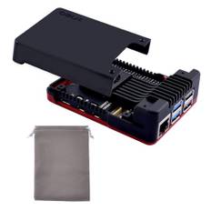 Argon NEO 5 BRED Case for Raspberry Pi 5 with Integrated Fan, Raspberry Pi 5 Aluminium Case, Argon NEO 5 Black Red Case