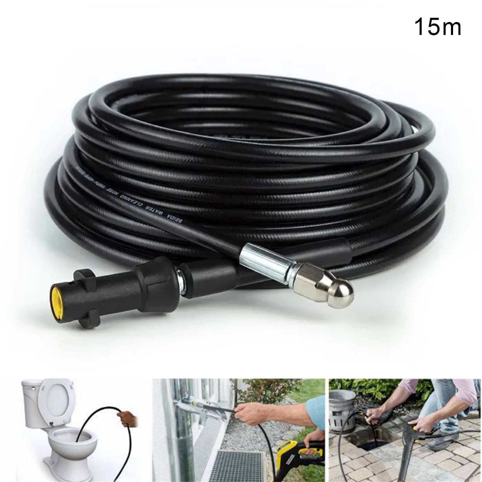 High Pressure Washer Hose For Karcher 15m Water Washer Pipe With Extension Hose Joint And Adapter For Karcher Pressure Cleaner