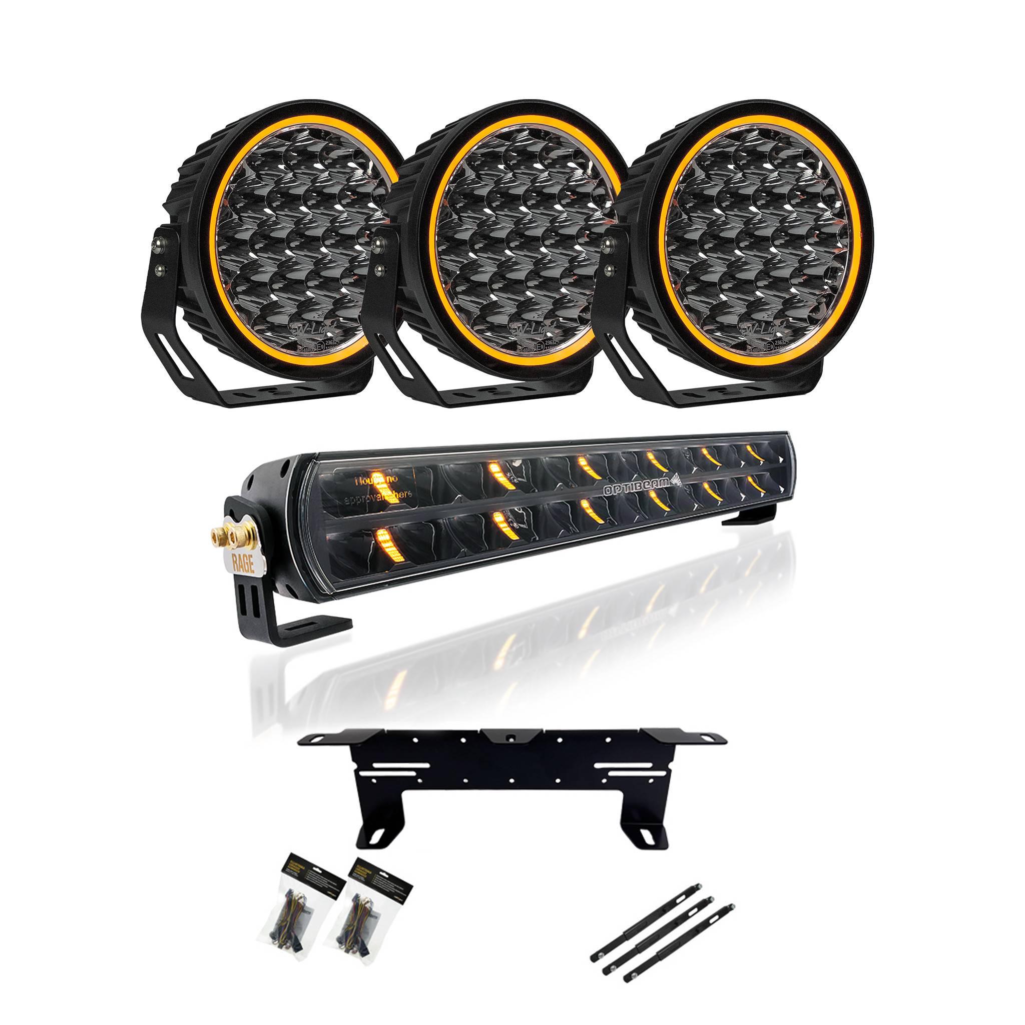 Extraljuspaket W9 Phoenix XTREME 3-Pack Optibeam Rage Edition EXTREME PAKET MED SUPER CAPTAIN DUAL RAGE