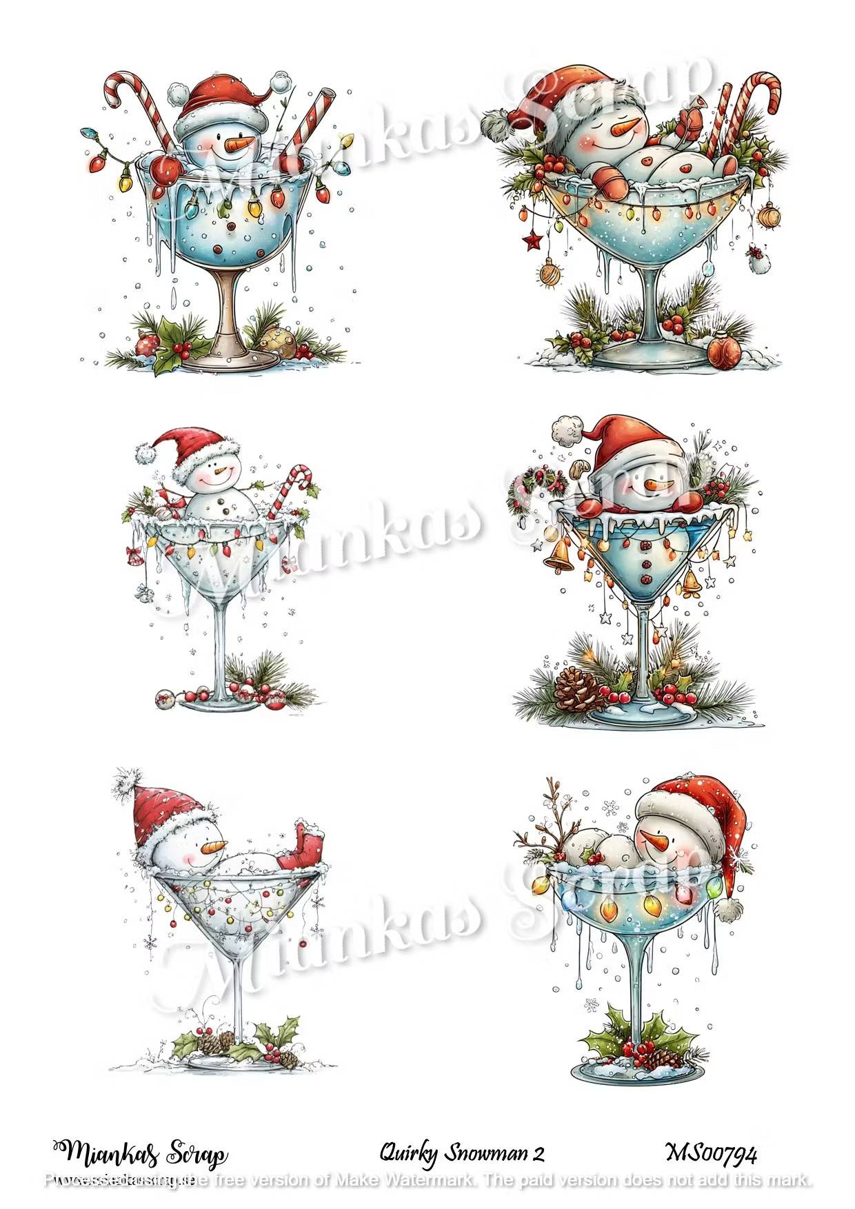 Miankas Scrap Klippark - Quirky Snowman 2