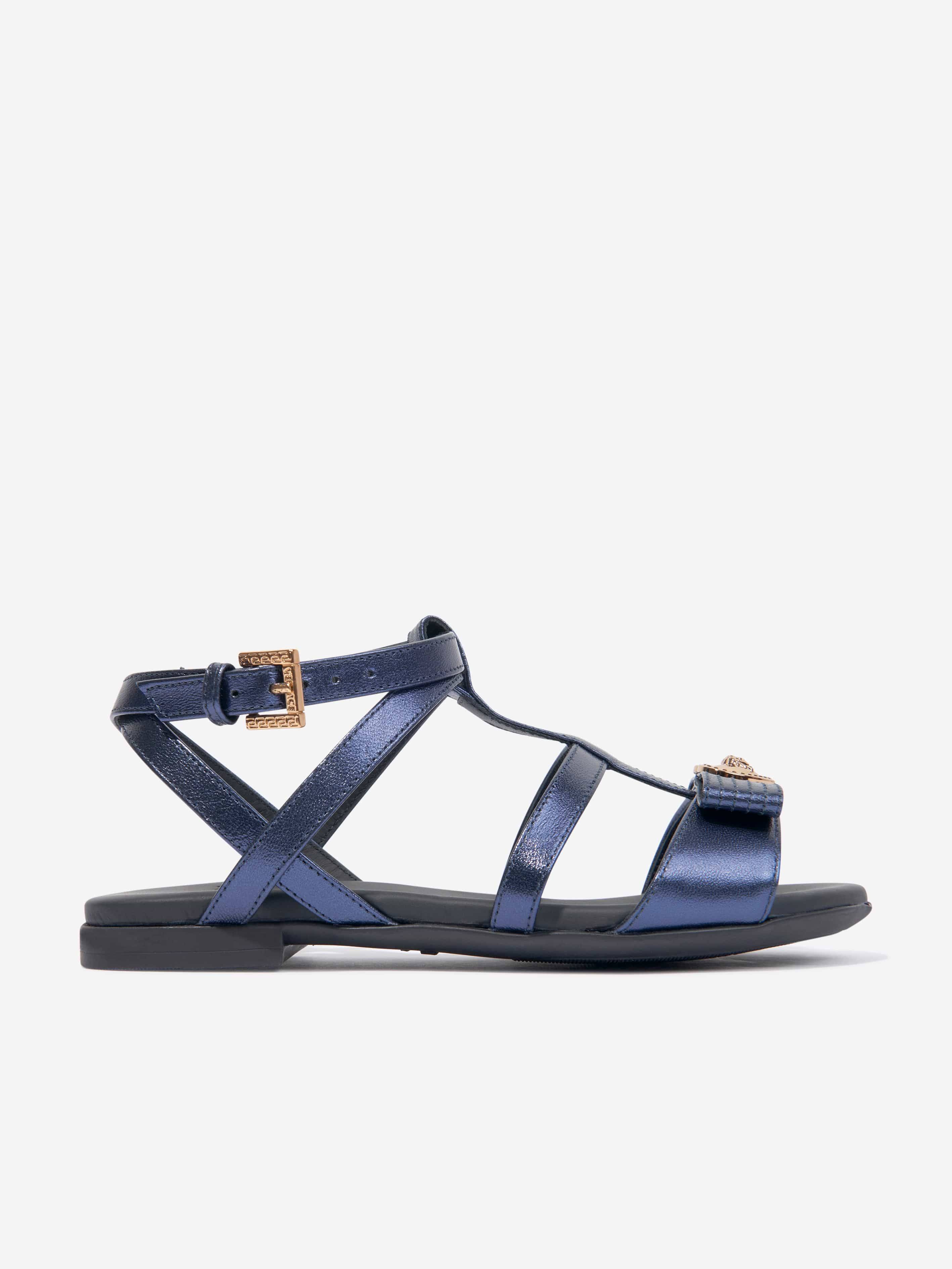 Versace Girls Medusa Heart Sandals in Navy - Blue / EU 31 UK 12.5 (EU 31 UK 12.5)