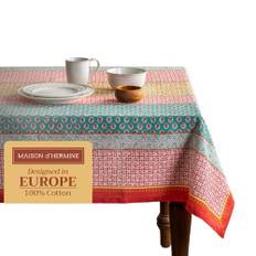 Maison d' Hermine Tischdecke 160cm x 220cm 100% Baumwolle, dekorative, waschbare, quadratische Tischplatte, Ostertischdecken für Küche, Hochzeit, Restaurant, Provence – Frühling/Sommer