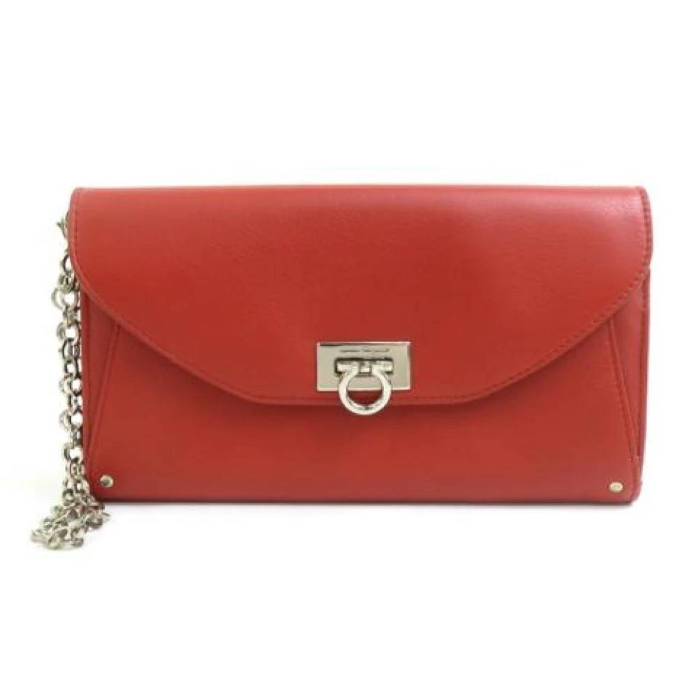 Salvatore Ferragamo Pre-owned Pre-owned Leather Clutch - Vintage - Dame - Rød - ONE SIZE - Læder