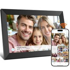 Digitaler Bilderrahmen WiFi 16GB, Digitale Bilderrahmen 10,1 Zoll, Teilen von Fotos auf Elektronischer Bilderrahmen via App von überall, 1280x800 Touch Screen, Auto-Rotate (Black)