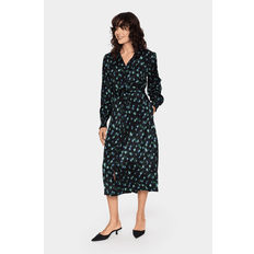 Saint Tropez Tama dress | Sort kjole med grønt og blå print