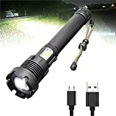 Mattibom Flashlight,90000 Lumen Flashlight,Led Rechargeable Tactical Laser Flashlight 90000 High Lumens,Super Bright Powerful Flashlights,IPX5 Waterproof