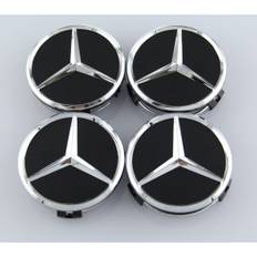 MB38 - 60MM 4-pack Centrumkåpor Mercedes Benz chrome Silver one size