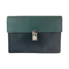 Prada Vintage, Pre-owned, Herre, Grøn, ONE SIZE, Læder, Pre-owned Laeder clutches