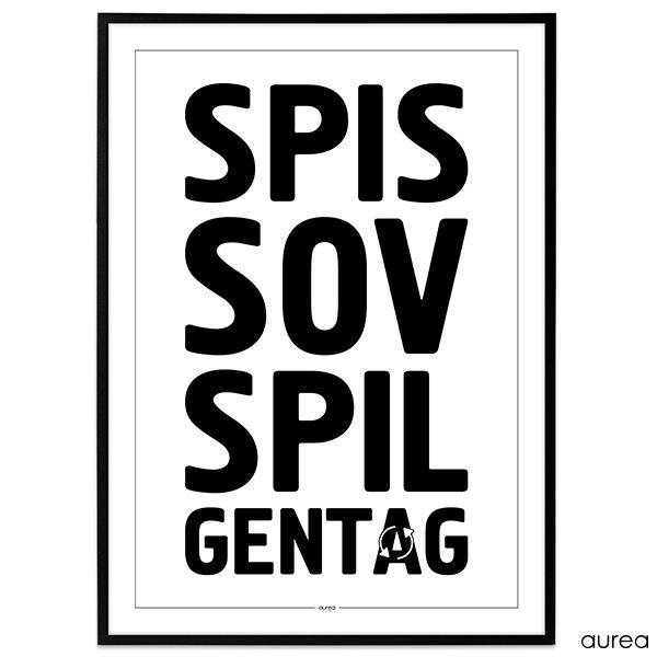Plakat - Gamer: Spis | Sov | Spil - Gentag