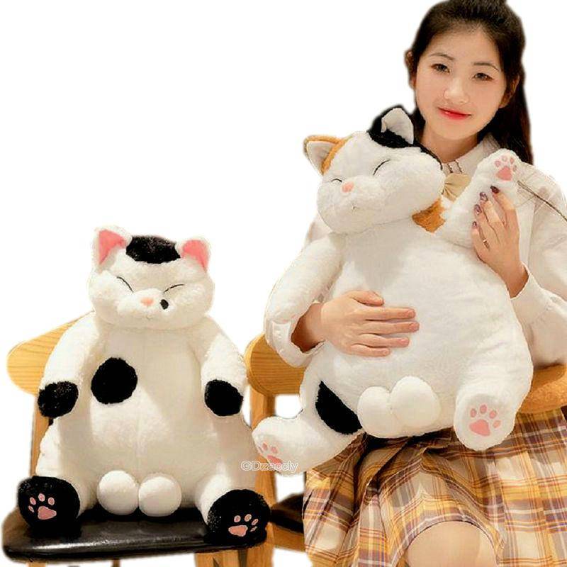 Swag Trick Stora Bollar Blomma Katt Gosedjur Fylld Japan Anime Figur Docka Lat Tjock Stor Mage Katter Gosedjur För Pojkvän Gåva
