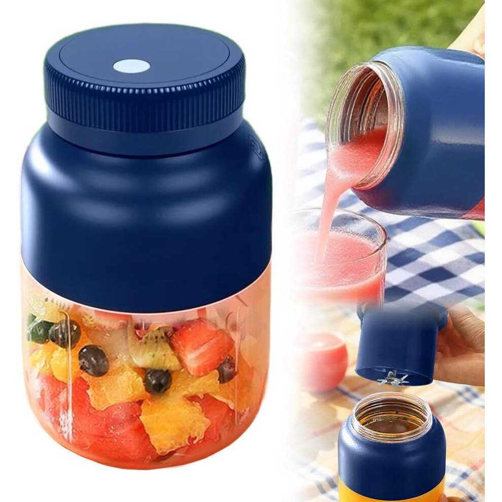 (Blue, -) Bærbar Juicer 44oz, Trådløs Blender Kop USB Genopladelig Smoothie Maker til Rejse Kontor