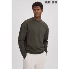 Reiss Khaki Alistar Cotton Crew Neck Sweatshirt