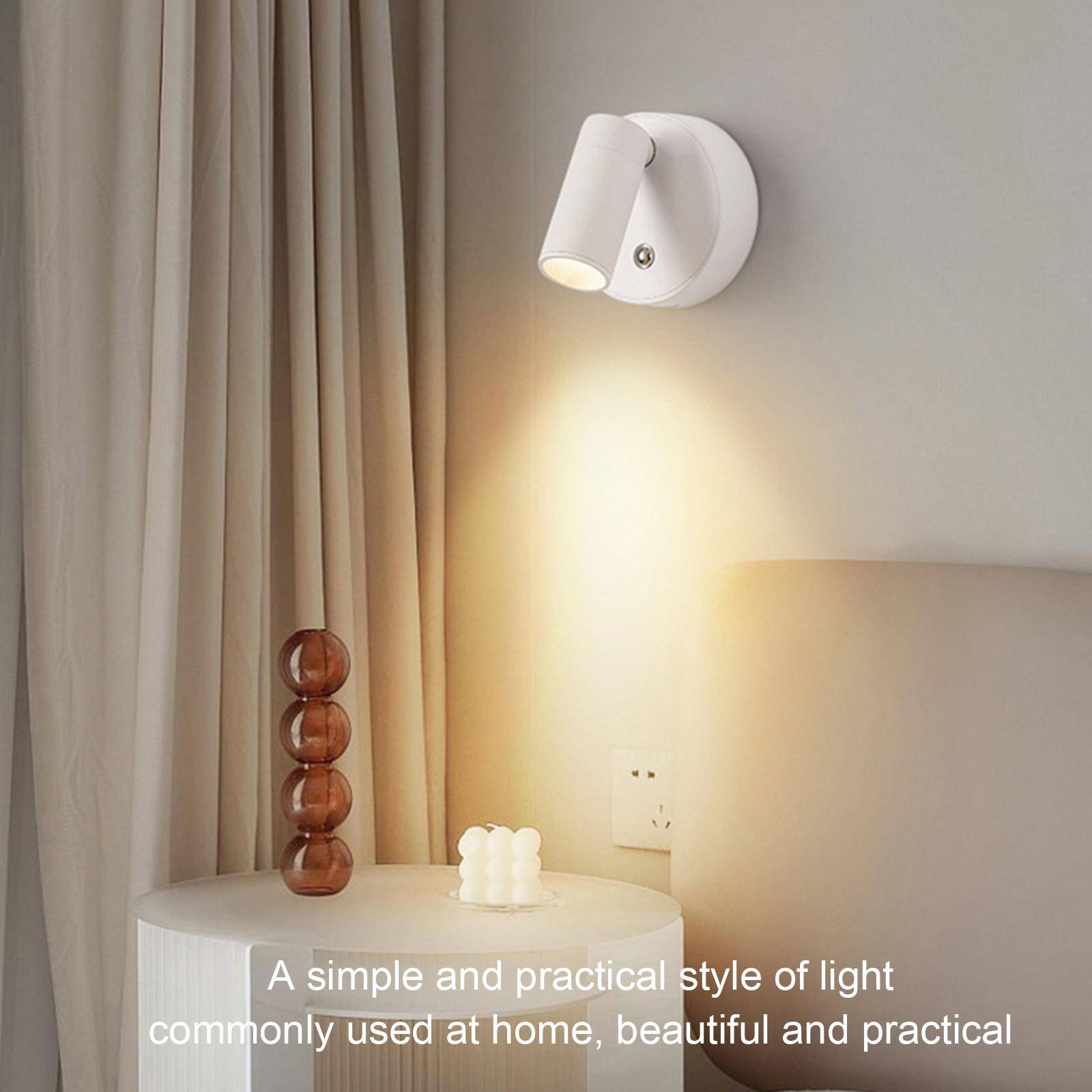 Modern Spotlight Magnetisk Vägglampa Dimbar Sovrum Sängbord Läsljus Touch Switch Neutral Light svart