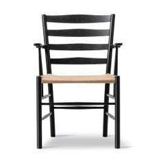 Fredericia Furniture Klint Fåtölj 3208 Matbord stol Oak Black Lacquer/Natural Paper Cord