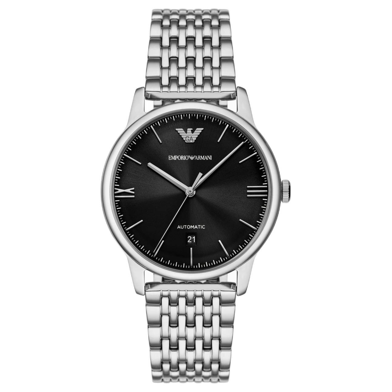 Emporio Armani Watch Mechanical Movement Stainless Steel Strap 39Mm Black Dial Men watches AR60081-CLG Regular Watch Box