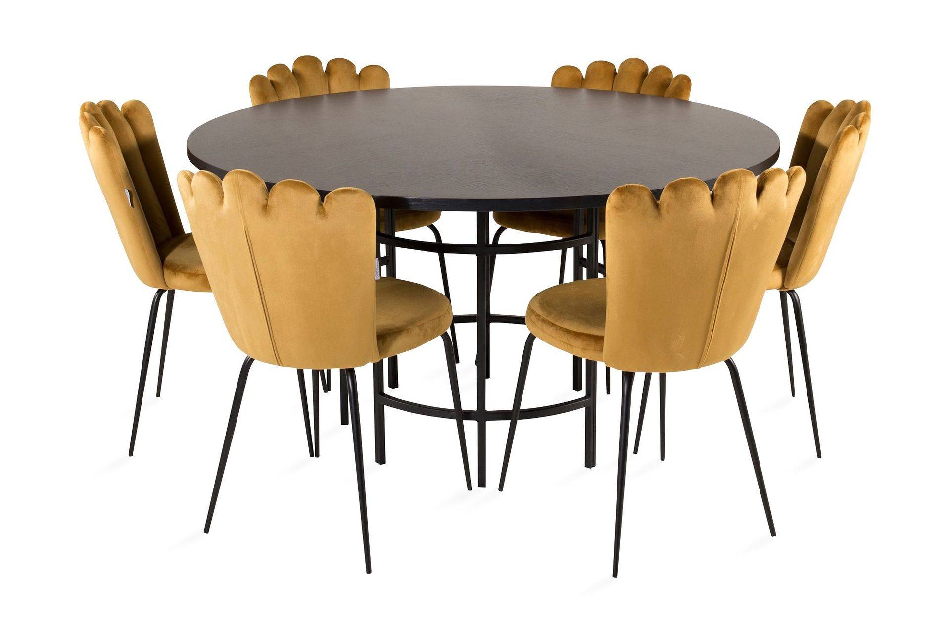 Copenhagen Matgrupp med 6 Limhamn Matstolar Gul - Furniture Fashion Matgrupper Gul,Svart Trä