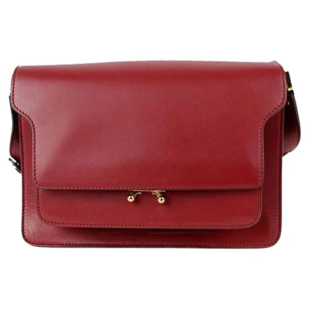 Marni Pre-owned Pre-owned Trunk Medium Skulder- og Crossbody Taske - Vintage - Dame - Rød - ONE SIZE - Uld