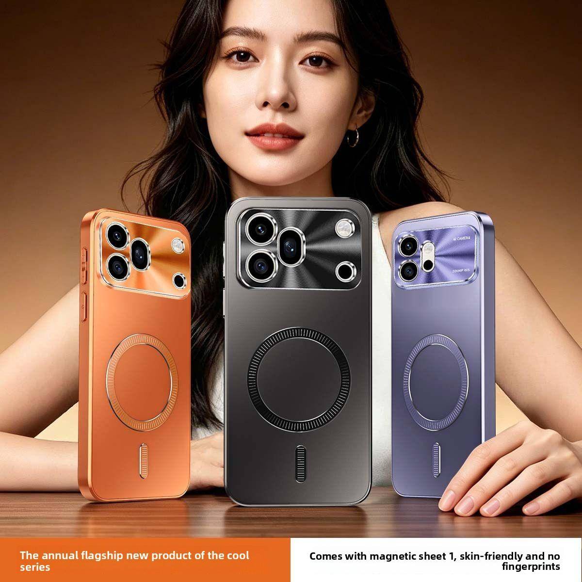 För Huawei Honor 600 Pro Fodral Hårt Matt Magsafe Trådlös Laddning Linsskydd Bakre Skyddsfodral För Honor 600 600Pro Skal orange
