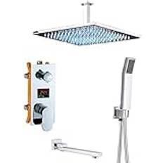 shower head Badrum Regndusch kranar Set Dusch kran Badkar Dusch Blandare Väggfäste, Ett 8 tums dusch set, ett 16 tums dusch set shower faucet