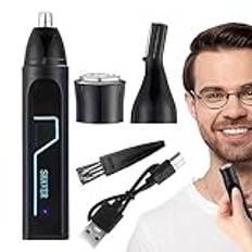 Rechargeable Nose Hair Trimmer | Waterproof Hair Trimmer | Personal Grooming Tool | Travel-friendly Hair Trimmer | Facial Hair Removal Tool | Heavy Duty Trimmers for Men Women