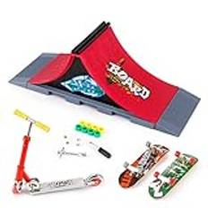 KETIEE Mini Finger Skateboard Ramp Set, Fingerboard Skateboard Skatepark däck truck Fingerboard Ramp kit fingerleksak med rampparker för barn födelsedagspresent, 1810-6A Uppgradering