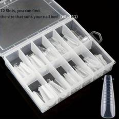 TEMU Dual Forms For Polygel, Stiletto Shape Nail Forms, Reusable Gel Nail Extension Mold Set, Nail Art Salon Design Kit With Organizer Case