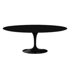 Knoll - Saarinen Oval Table - Matbord, 198 x 121 cm, Svart underrede, skiva i Svart laminat - Spiseborde - Eero Saarinen - Sort - Laminat/Metal