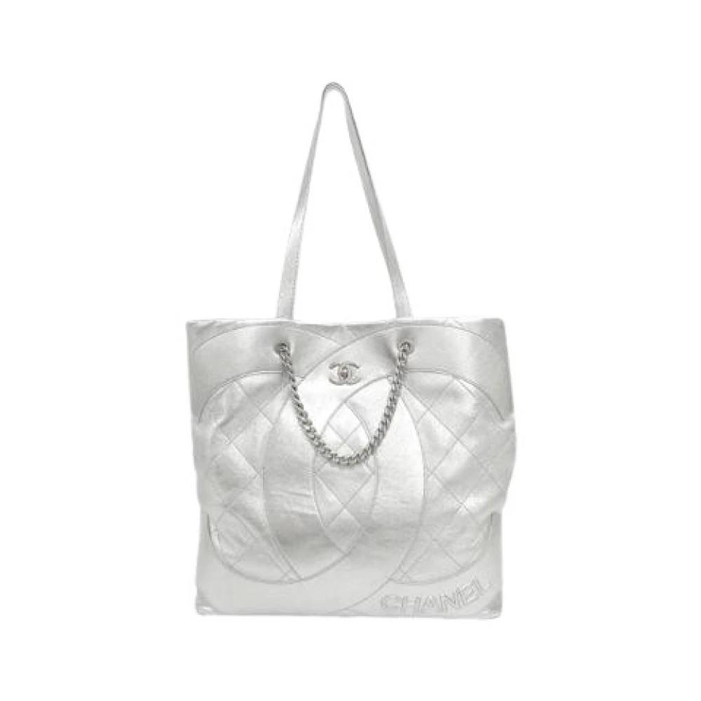 Chanel Vintage Pre-owned Metallic Calf Shoulder Bag - Vintage - Dame - Grå - ONE SIZE - Uld