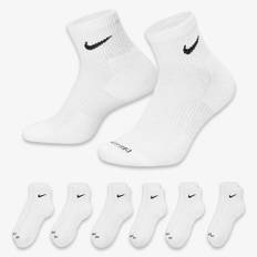 Nike Dri-FIT Everyday Plus Cushioned Mid Training Quarter Ankle Socks (6 Pack) White SX6899-100 - White / M (6M-8M / 5Y-7Y / 6W-10W)
