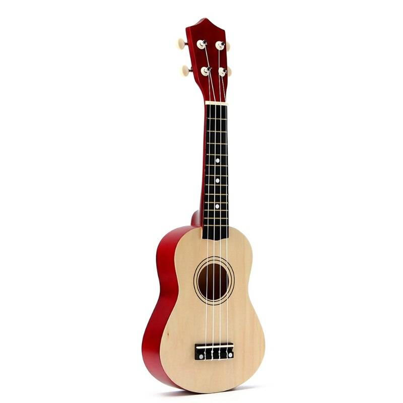 21 tum sopran ukulele gitarr basswood 4 strängar hawaiisk gitarr musikinstrument liten gitarr för barn - Naturlig