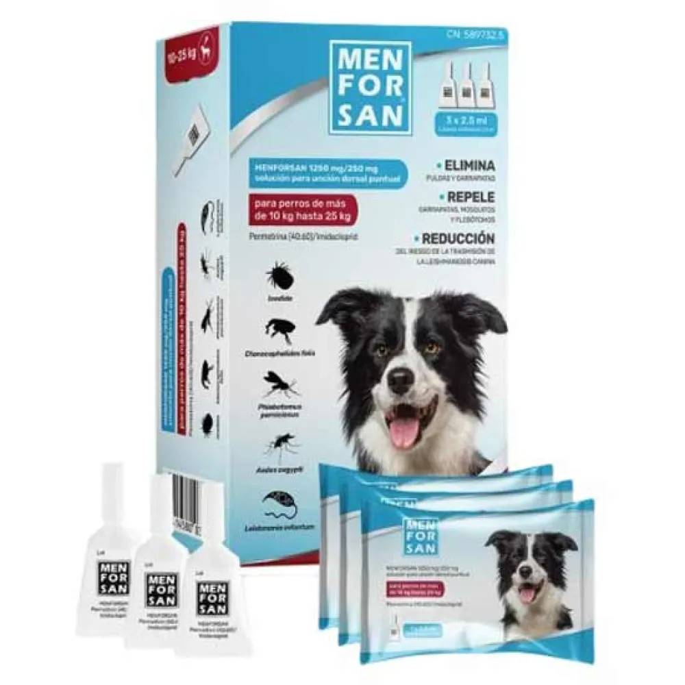 Menforsan Spot-on 10-25kg Antiparasitær Pipette Til Hunde