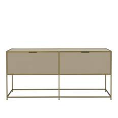 Ligne Roset - Dita Console 1 Flap Door, Argile Lacquer, Without Glass Shelf - Skänkar och sideboards - Pagnon & Pelhaître - Beige - Metall