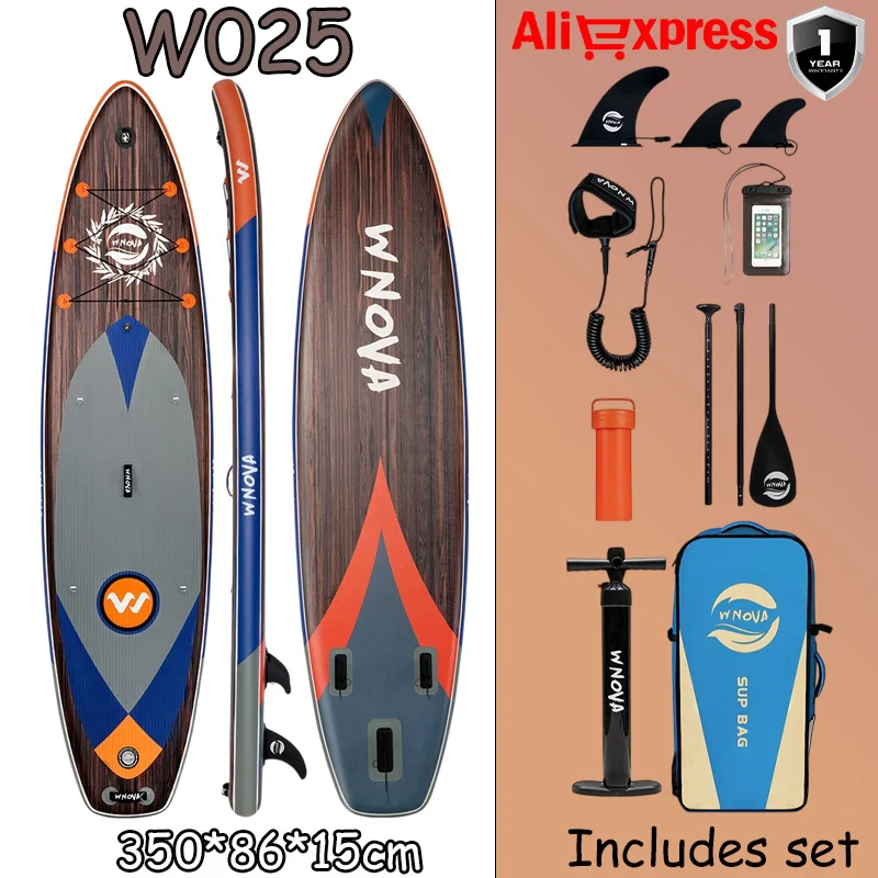 New Style W025 Ultra-light Inflatable Paddle Board 350*86*15cm Paddle Board Size, Suitable for Travel, Water Sports, Yoga, Fishing, Adult Water Entertainment, Surfing, Non-slip Inflatable Stand Board