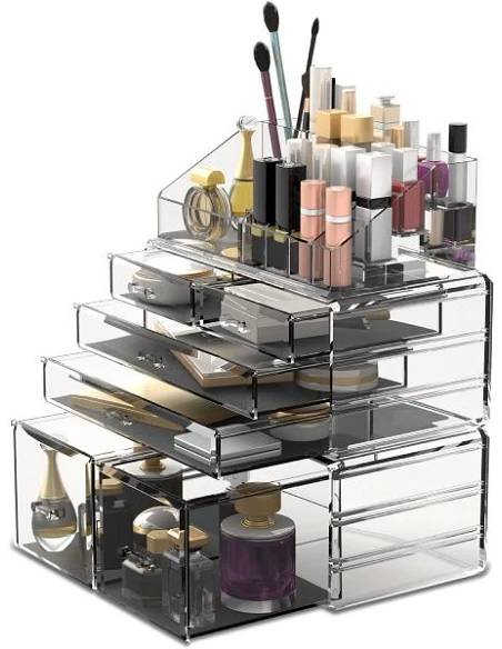 Komplet Glam Makeup & Smykke Organizer - Akryl
