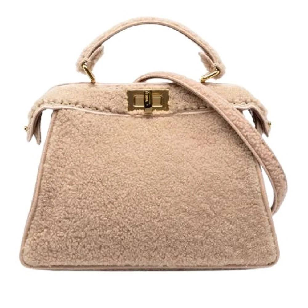 Fendi Vintage Pre-owned håndtaske- skuldertaske - Vintage - Dame - Beige - ONE SIZE - Uld