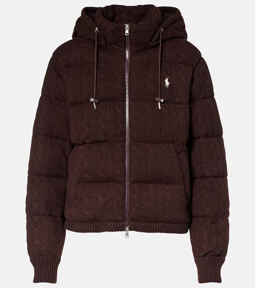 Polo Ralph Lauren Cable-knit wool and cashmere puffer jacket