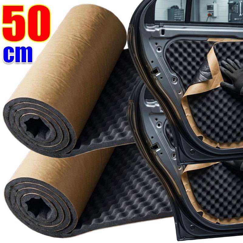 Sound Deadener Noise Insulation Acoustic Dampening 50cm Car Foam Subwoofer Mat Car Hood Insulation Silent Heat Shields 2