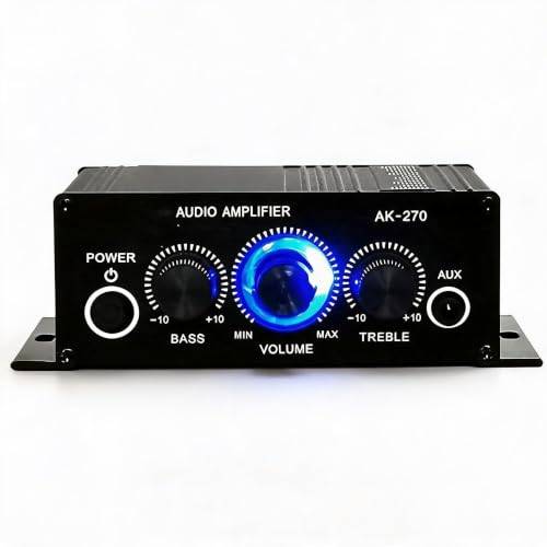 Hem HiFi Stereo Förstärkare, Portabel Dual Channel Surround Sound HiFi Stereo Audio Receiver, Mini Digital HiFi Bass Audio Subwoofer AMP, Stereo AMP Högtalare för Hem, Bil