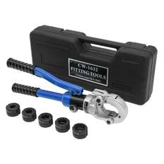 Presstång hydrauliskt pressverktyg V-kontur Ø 12–Ø 28 mm set manuell presstång för kopparrör, rör av rostfritt stål, käftinsatser V12, V15, V18, V22, V28 inkl.