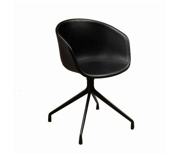HAY About A Chair - AAC 21 - Sort Sierra Læder - Hvid