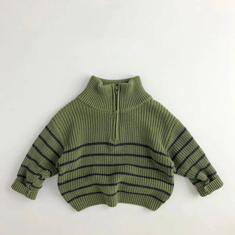 Mini Fashion™ - Enkel dragkedja - Barntröja med dragkedja Grön / 104 (4 år) | Pedagogiska Träleksaker