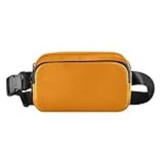 Foiosoh Darkorange trendig axelremsväska midjepaket för kvinnor män stor kapacitet crossbody-passväska med justerbar rem för träning löpning vandring, Mörk orange, 1 size